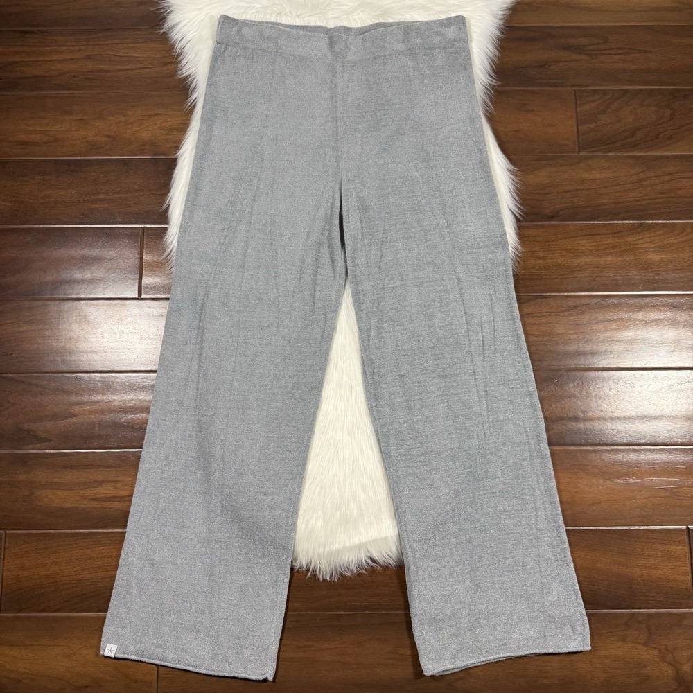 Barefoot Dreams Light Gray Wide Leg Knit Pants